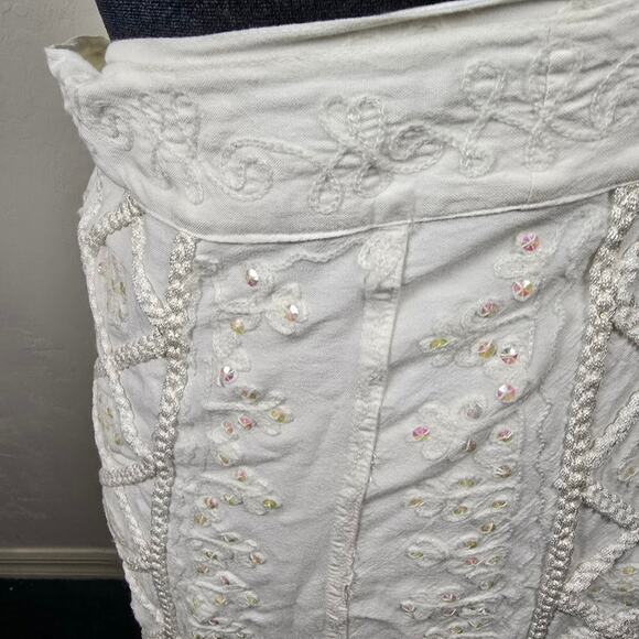 Shore Line Wrap Around Skirt Coastal Bohemian Whimsical Beachy Hipster Vaca M - Picture 6 of 10